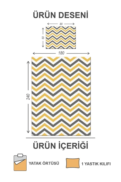 Kapitoneli Pamuk Dolgulu Kadife Kumaş ZigZag Desenli Tek Kişilik Çocuk Genç Yatak Örtüsü Seti RENKLİ 180 X 240 - 2