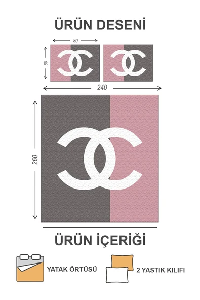 Kapitoneli Pamuk Dolgulu Kadife Kumaş Modern Desenli Premium Kalite Yatak Örtüsü Seti RENKLİ 240 X 260 - 2