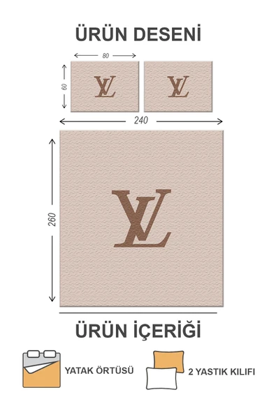 Kapitoneli Pamuk Dolgulu Kadife Kumaş Modern Desenli Premium Kalite Yatak Örtüsü Seti RENKLİ 240 X 260 - 2