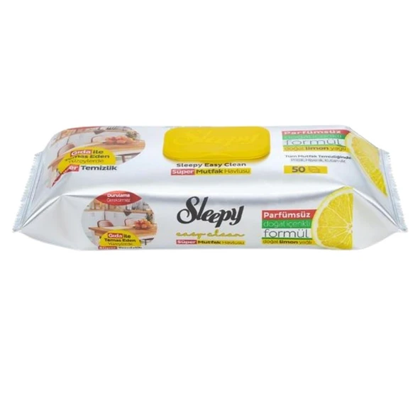 Sleepy Easy Clean Süper Mutfak Havlusu Limon Yağlı 50'li