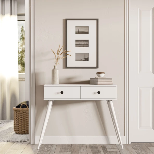 6031 ODESA (AHŞAP AYAKLI) 2 ÇEKMECELİ DRESUAR BEYAZ - 3