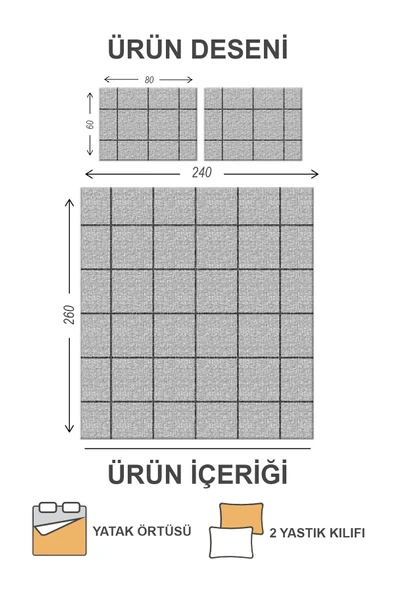 Pamuk Dolgulu Kapitoneli Kadife Kumaş Modern Desenli Çift Kişilik Kapitone Yatak Örtüsü Seti RENKLİ 240 X 260 - 2
