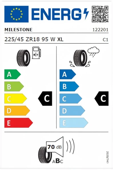 Milestone 225/45 ZR18 TL 95W Reinf. Carmile Sport Oto Yaz Lastiği (Üretim Yılı:2025) - Resim 2