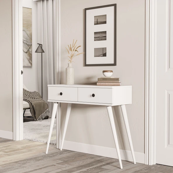 6031 ODESA (AHŞAP AYAKLI) 2 ÇEKMECELİ DRESUAR BEYAZ