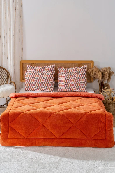 Kiremit Loura Çift Kişilik Çift Taraflı Lüx Wellsoft Yorgan 195x215 cm - 3