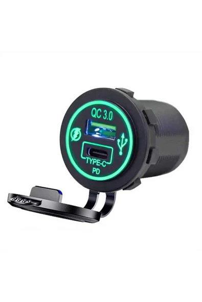 Ch-34 Çift Usb Girişli Motosiklet Için Pd Qc3.0 Usb Şarj