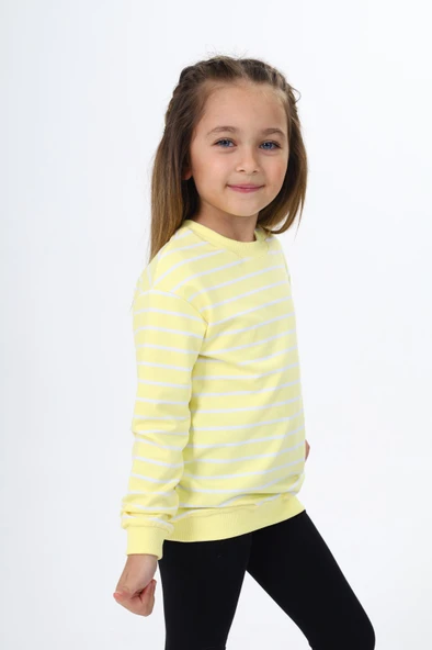 Toontoy Kız Çocuk Çizgili Sweatshirt - 10