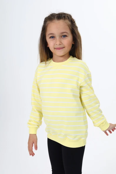 Toontoy Kız Çocuk Çizgili Sweatshirt - 7