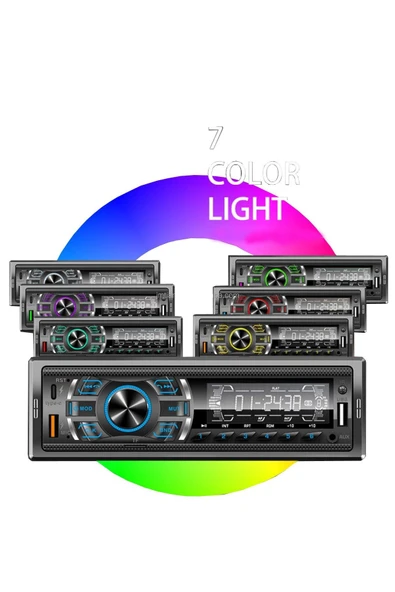CA-03 USB&AUX&TF&Bluetooth 4x60W PD 23W Şarj Kumandalı Rgb Led Oto Teyp - 8