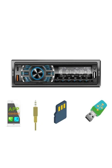 CA-03 USB&AUX&TF&Bluetooth 4x60W PD 23W Şarj Kumandalı Rgb Led Oto Teyp - 4