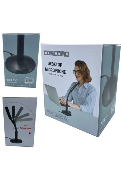 3.5 mm Aux Jaklı Masaüstü Mikrofon Concrod MC-7