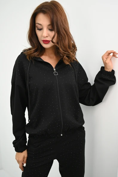 Kadın Taş Baskılı Uzun Kollu Eşofman Takımı 4136-25 - 5