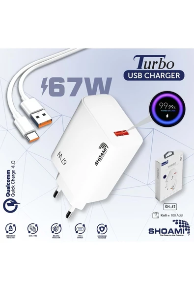 Redmi 13 5G Uyumlu 67 Watt sh-67 Hızlı ve Turbo Şarj Seti Kafa+ Kablo - 2