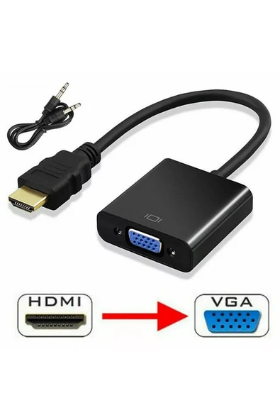 C-554 Hdmi To Vga Ses Fullhd Dönüştürücü Çevirici Aparat Adaptör