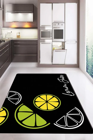 Kaymaz Taban Dijital Baskı Yıkanabilir Modern Desenli Mutfak Halısı RENKLİ 200 X 300