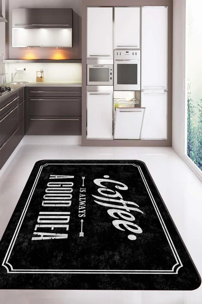 Kaymaz Taban Dijital Baskı Yıkanabilir Modern Desenli Mutfak Halısı RENKLİ 80 X 200
