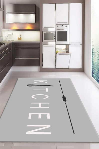 Kaymaz Taban Dijital Baskı Yıkanabilir Modern Desenli Mutfak Halısı RENKLİ 180 X 280