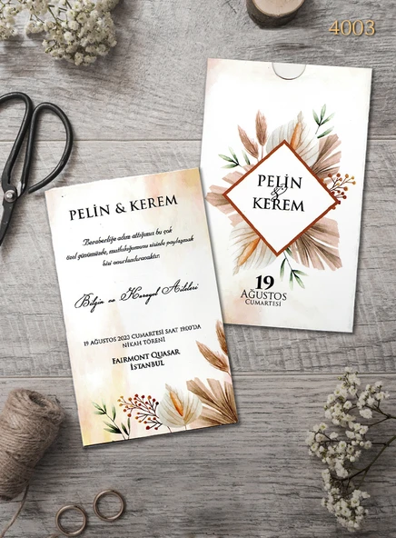 aldialiyor  4003 EKOLİFE DÜĞÜN VE NİŞAN DAVETİYESİ 300 ADET AL 100 ADET BİZDEN ürün görseli