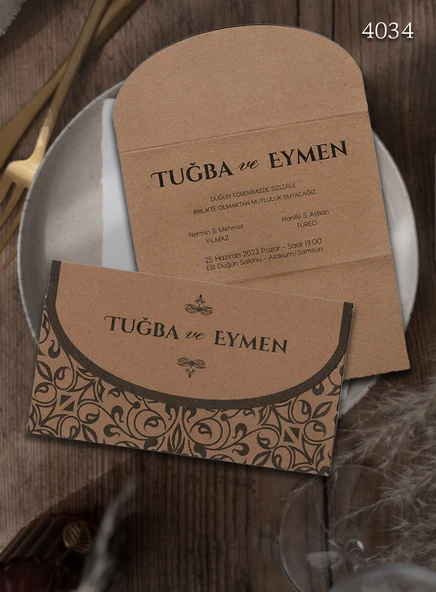 aldialiyor  4034 EKOLİFE DÜĞÜN VE NİŞAN DAVETİYESİ 300 ADET AL 100 ADET BİZDEN ürün görseli