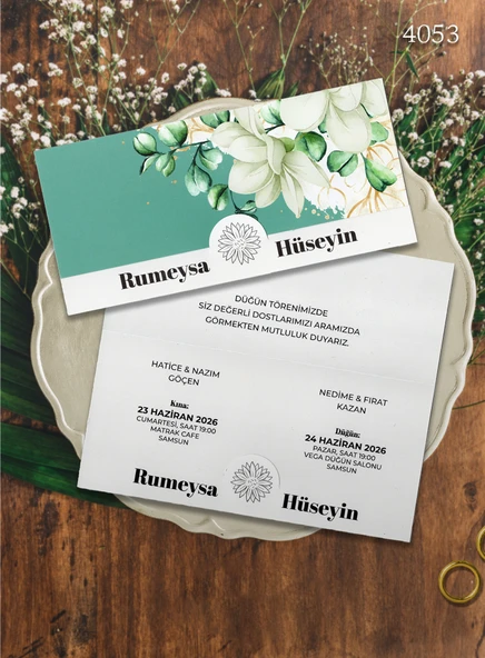 aldialiyor  4053 EKOLİFE DÜĞÜN VE NİŞAN DAVETİYESİ 1000 ADET AL 400 ADET BİZDEN ürün görseli