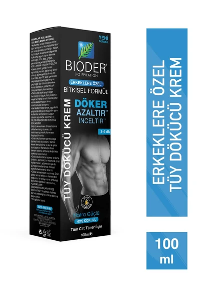 Bioder Erkeklere Özel Tüy Dökücü Krem 100 ml Tüy Azaltıcı Etki