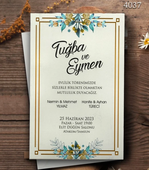 aldialiyor  4037 EKOLİFE DÜĞÜN VE NİŞAN DAVETİYESİ 250 ADET ürün görseli