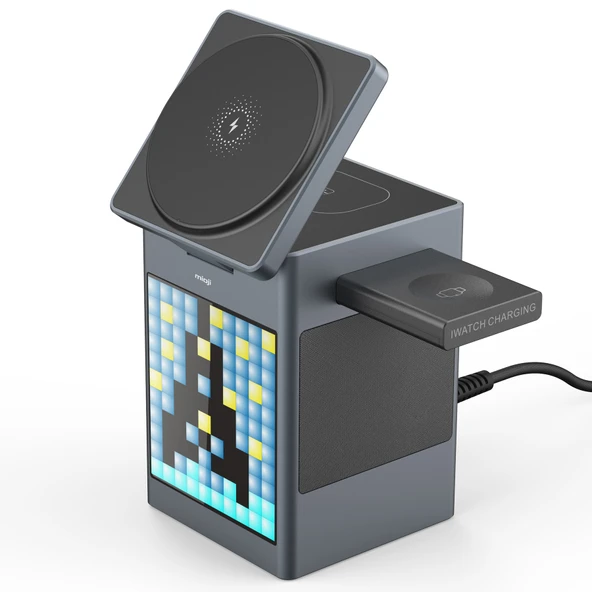 Mioji Mio Cube 5 Saatli ve BT Hoparlörlü 5in1 Telefon Tutucu - Siyah - 3