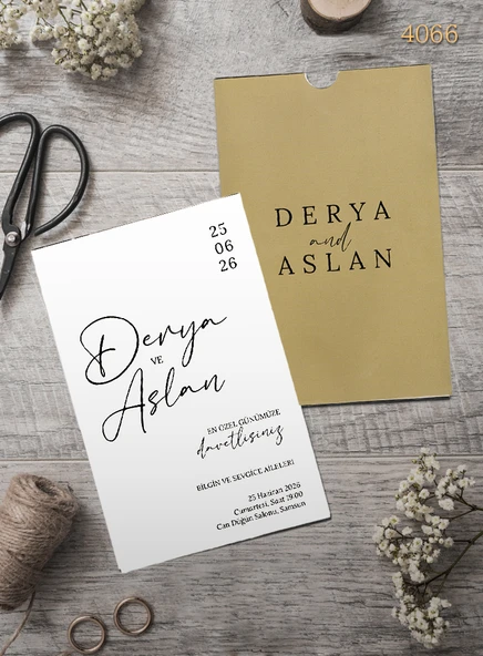 aldialiyor  4066 EKOLİFE DÜĞÜN VE NİŞAN DAVETİYESİ 250 ADET ürün görseli