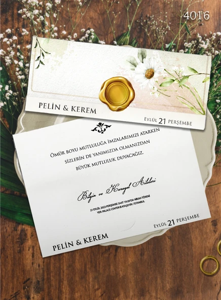 aldialiyor  4016 EKOLİFE DÜĞÜN VE NİŞAN DAVETİYESİ 100 ADET ürün görseli