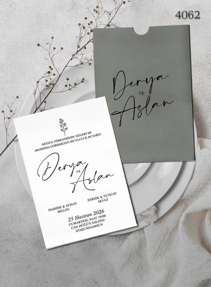 aldialiyor  4062 EKOLİFE DÜĞÜN VE NİŞAN DAVETİYESİ 250 ADET