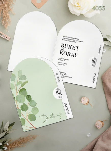 aldialiyor  4055 EKOLİFE DÜĞÜN VE NİŞAN DAVETİYESİ 100 ADET ürün görseli