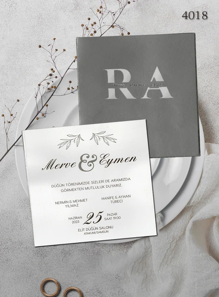 aldialiyor  4018 EKOLİFE DÜĞÜN VE NİŞAN DAVETİYESİ 100 ADET ürün görseli