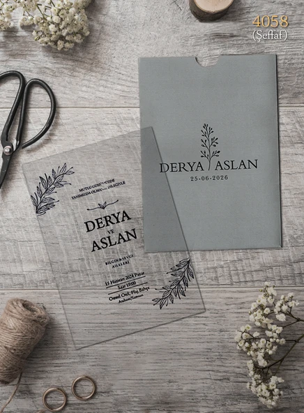 aldialiyor  4058 EKOLİFE DÜĞÜN VE NİŞAN DAVETİYESİ 100 ADET ürün görseli