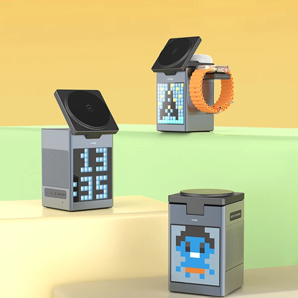Mioji Mio Cube 5 Saatli ve BT Hoparlörlü 5in1 Telefon Tutucu - Siyah - 8
