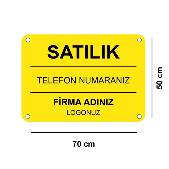 aldialiyor  Sarı Satılık Emlak Afişi 70x50cm Yatay 250 gr. Vinil Branda 250 Adet