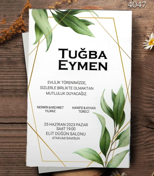 aldialiyor  4047 EKOLİFE DÜĞÜN VE NİŞAN DAVETİYESİ 100 ADET - 1