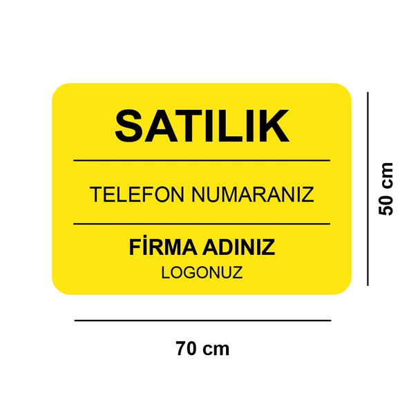 aldialiyor  Sarı Satılık Emlak Afişi 70x50cm Yatay 125gr. Parlak Yüzey 50 Adet