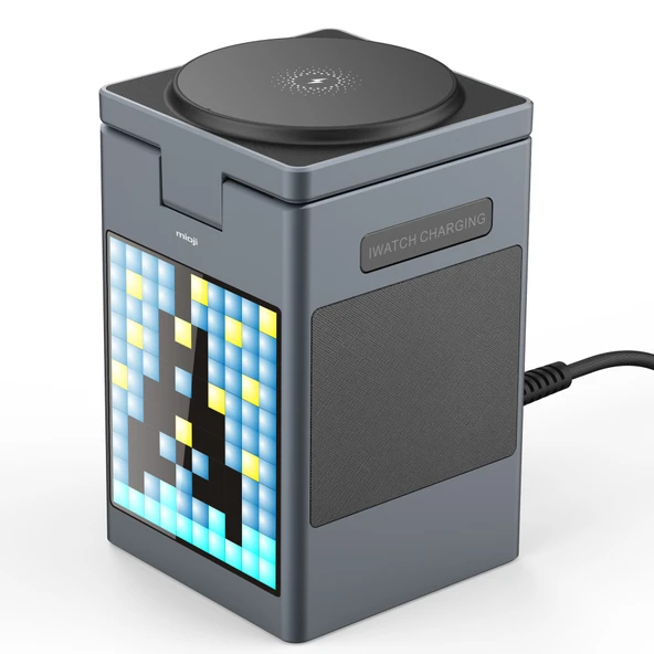 Mioji Mio Cube 5 Saatli ve BT Hoparlörlü 5in1 Telefon Tutucu - Siyah - 4