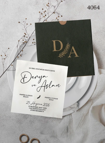 aldialiyor  4064 EKOLİFE DÜĞÜN VE NİŞAN DAVETİYESİ 100 ADET ürün görseli