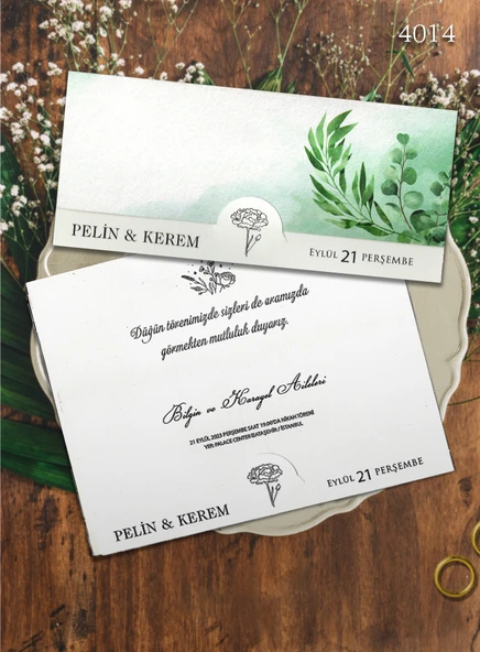 aldialiyor  4014 EKOLİFE DÜĞÜN VE NİŞAN DAVETİYESİ 250 ADET ürün görseli