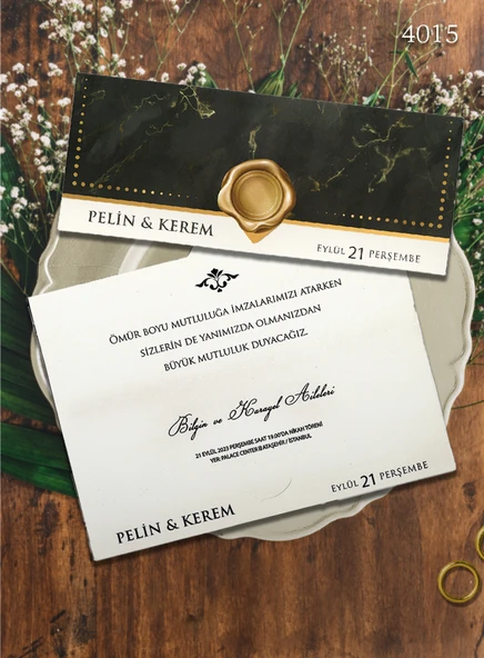 aldialiyor  4015 EKOLİFE DÜĞÜN VE NİŞAN DAVETİYESİ 100 ADET ürün görseli