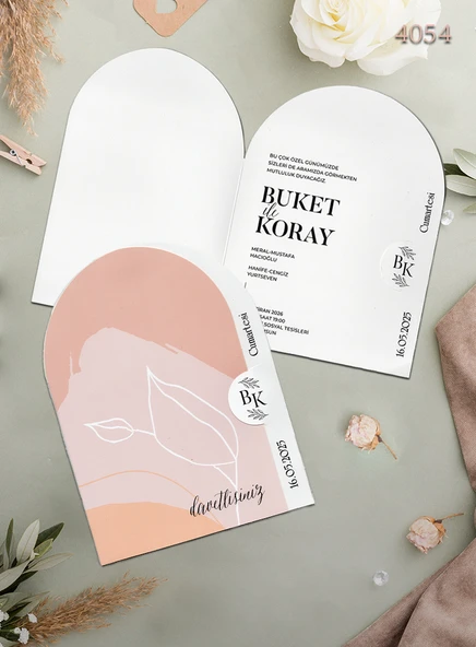 aldialiyor  4054 EKOLİFE DÜĞÜN VE NİŞAN DAVETİYESİ 100 ADET ürün görseli