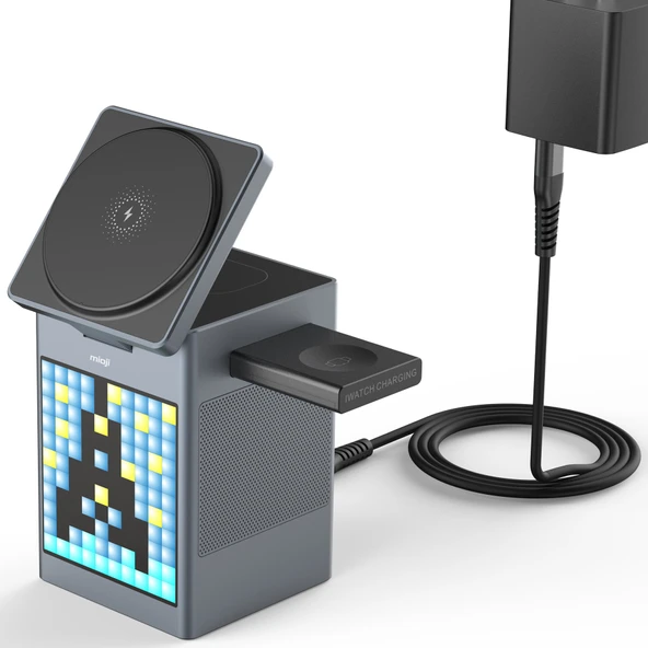 Mioji Mio Cube 5 Saatli ve BT Hoparlörlü 5in1 Telefon Tutucu - Siyah - 7