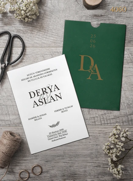 aldialiyor  4060 EKOLİFE DÜĞÜN VE NİŞAN DAVETİYESİ 250 ADET ürün görseli