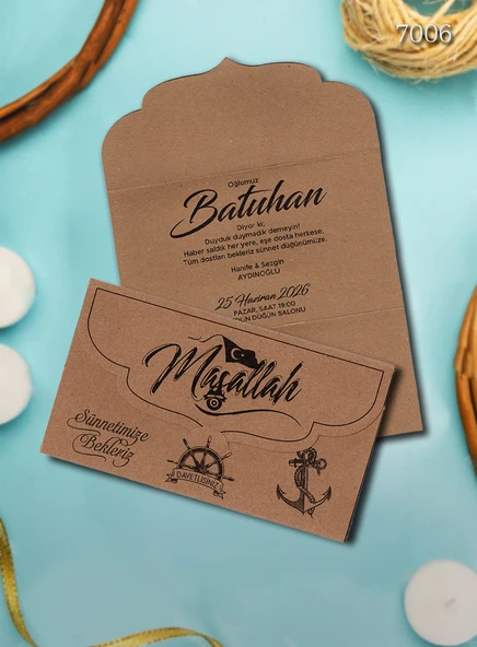 aldialiyor  7006 EKOLİFE SÜNNET DAVETİYESİ 100 ADET ürün görseli