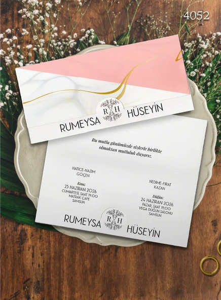 aldialiyor  4052 EKOLİFE DÜĞÜN VE NİŞAN DAVETİYESİ 300 ADET AL 100 ADET BİZDEN ürün görseli