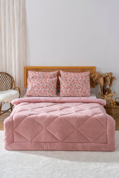 Pudra Loura Çift Kişilik Çift Taraflı Lüx Wellsoft Yorgan 195x215 cm - 3