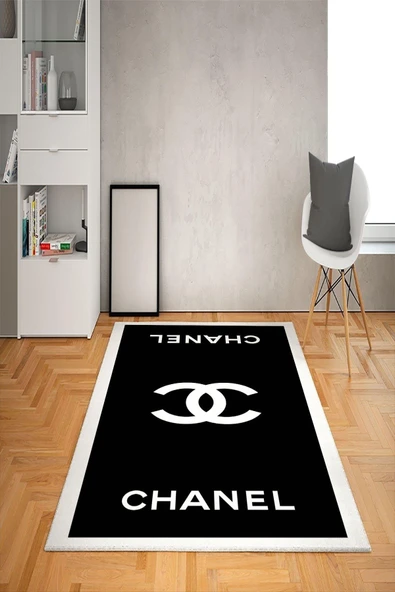 Kaymaz Taban Yıkanabilir Dekoratif Modern Desenli Dot Taban Halı SİYAH-BEYAZ 100 X 200