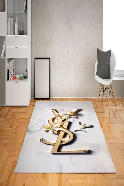 Kaymaz Taban Yıkanabilir Dekoratif YSL Desenli Dot Taban Halı RENKLİ 100 X 300