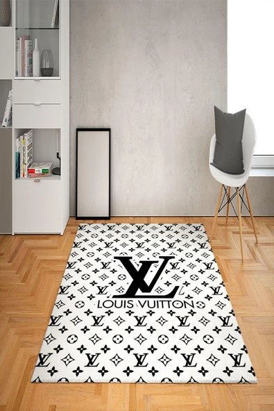 Kaymaz Taban Yıkanabilir Dekoratif Modern Desenli Dot Taban Halı Siyah 120 X 180
